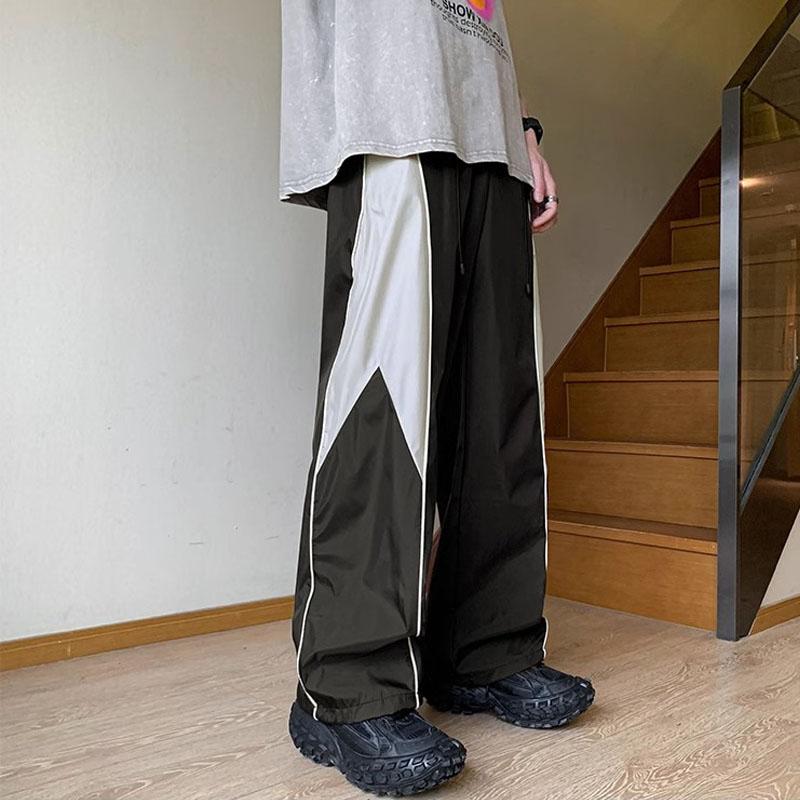Мужская черная мешковатая одежда Y2K, брюки-карго, повседневные летние широкие брюки, полосатые спортивные штаны для бега, хип-хоп, мужская техническая одежда, одежда в корейском стиле