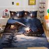 Рождественская снежная ночь 3D-принт полиэстер наволочка пододеяльник набор из двух или трех предметов