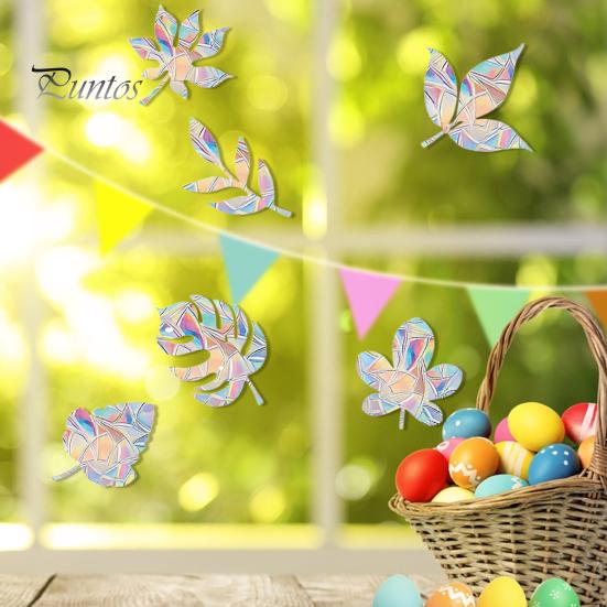 Рождественская наклейка на окно защищает птиц, предотвращает столкновения, красочные светоотражающие статические наклейки, лось, снежинка, узор, радужная призма, наклейки для домашнего декора