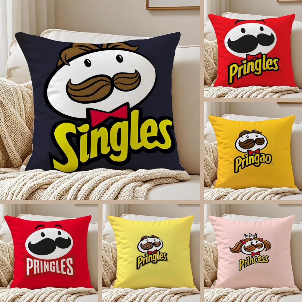 Popular Polychrome Inspired By PPringles Logo Cushion Cover Pillowcase Antidustmite Invisible Zipper Short Plush Sofa Cushion