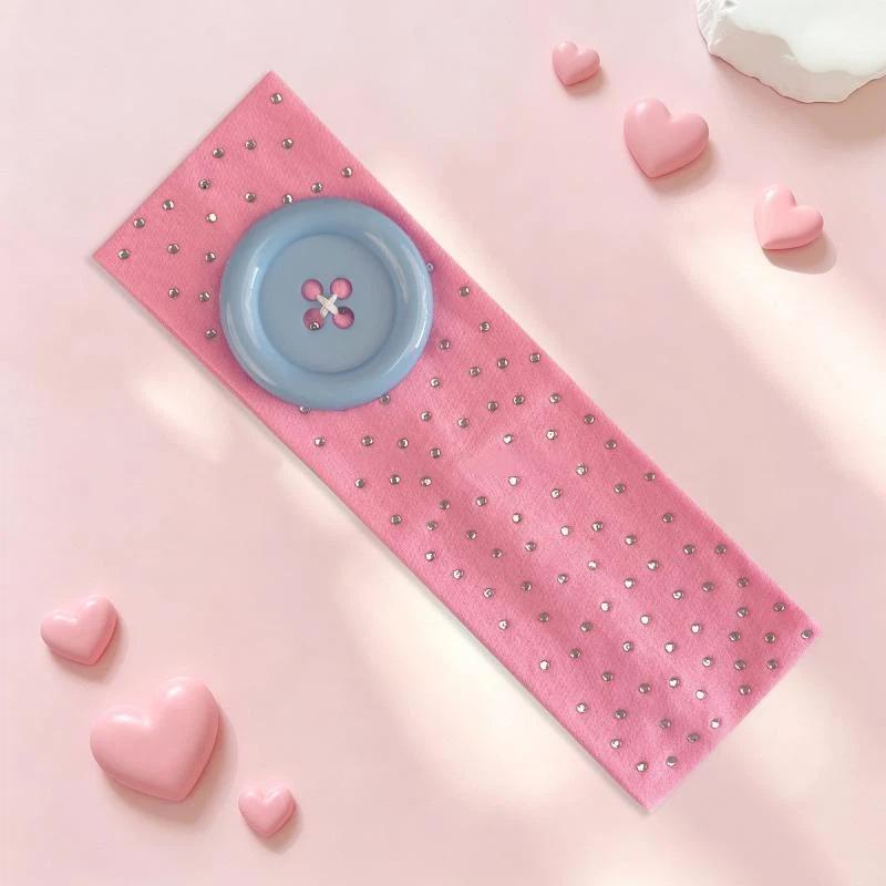 Vintage Women'S Polka Dot Button Headband Spicy Girl Ins Y2K Japanese Trendy Headband Sweet Cool Sports Yoga Headband