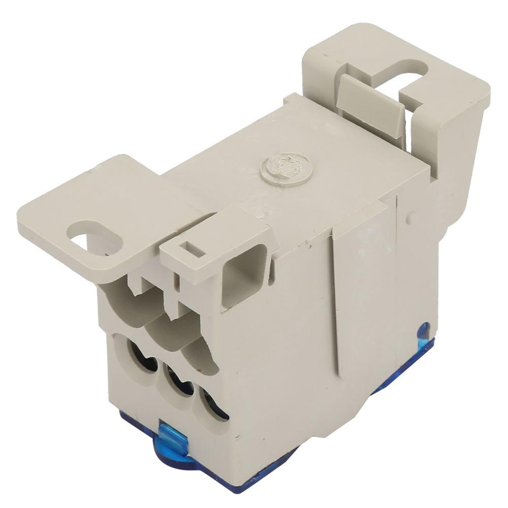 690V UKK160 DIN Rail Terminal Block Box 160A Easy Installation Electric Wire Connector Blue Power Distribution Terminal Block