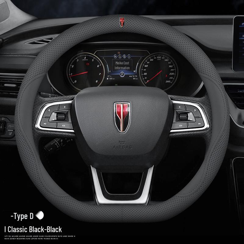 Genuine Leather Steering Wheel Cover for Hongqi H5, HS5, H6, HS3, H9, HS7, HS6, HQ9, EQM5, and O5