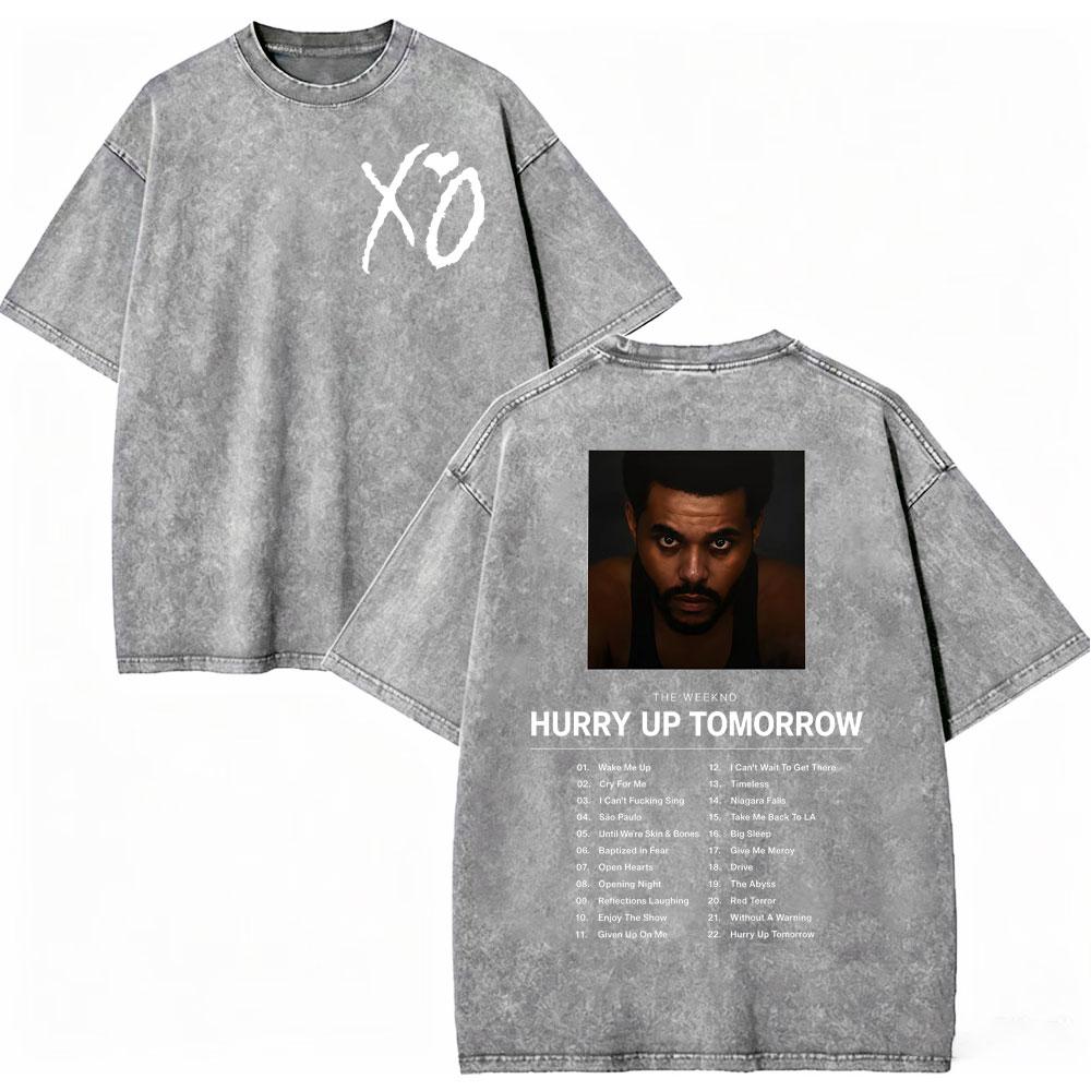 Vintage Washed Rapper The Weeknd Merch Tshirt After Hours Til Dawn Tour 2026 T Shirt Men Women Fashion Casual Cotton Tshirts