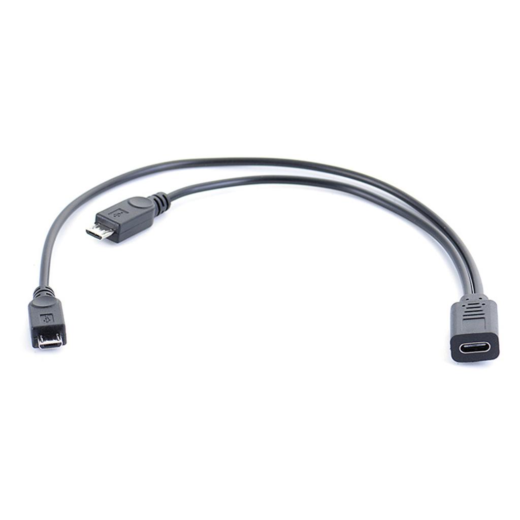 2 в 1 многофункциональный USB C женский зарядный кабель с 2 разъемами Micro USB зарядный кабель для мобильного телефона планшета