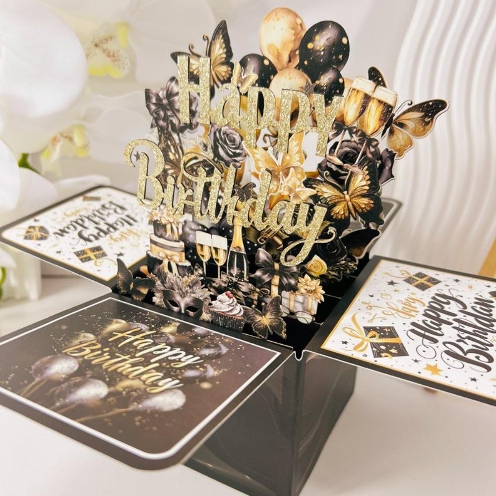 With Envelope 3D Birthday Card Cartoon Message Card Handmade Pop-Up Birthday Card  Christmas