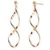 [M8969] - Gold Plated Earrings 'Tortillas Latinas' Gold - 70x15 Mm