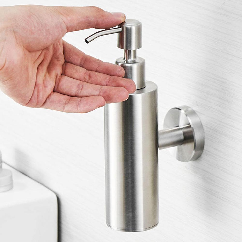 Liquid Soap Dispenser Black Silver Color Bathroom Accessories 304 Stainless Steel Soap Dispenser Bottle Hotel Shampoo Dispenser