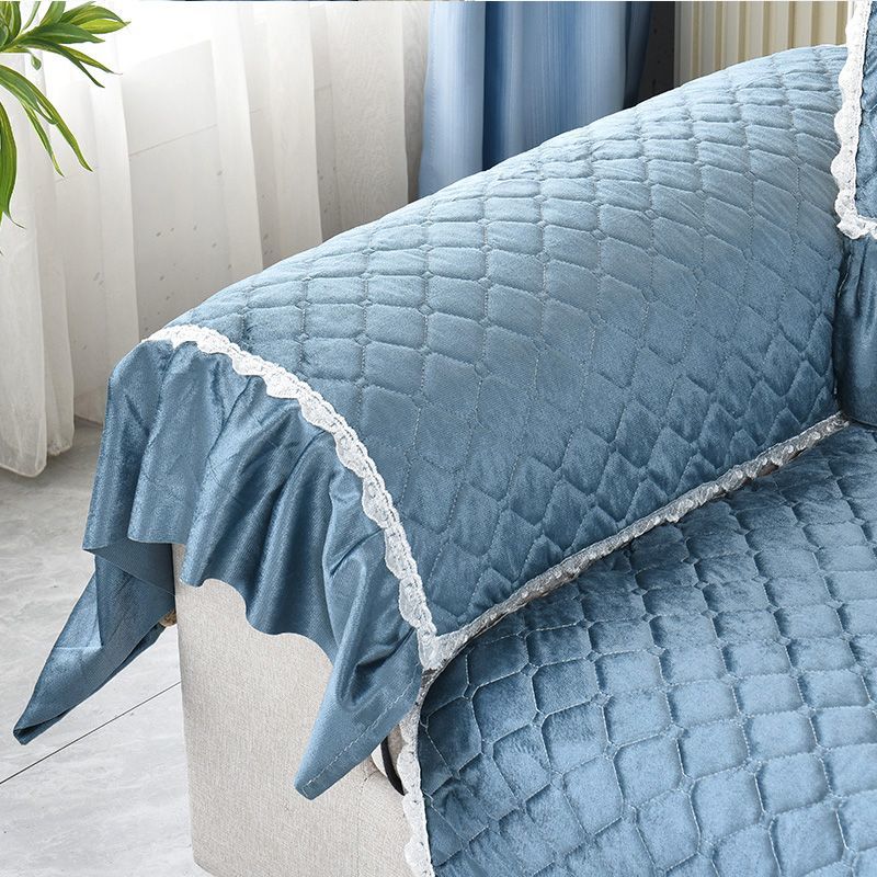 Роскошный золотой бархатный чехол для дивана для гостиной, однотонный грязеотталкивающий чехол для дивана, эластичная защитная подушка, 1-3 места, диванное полотенце