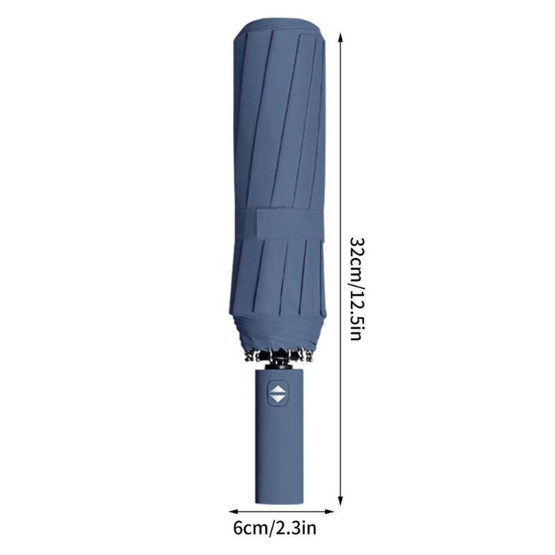 12 Bones Automatic Umbrella One-Click Opening And Closing Men's Business Folding Large Reinforced Windproof Women Sunshade