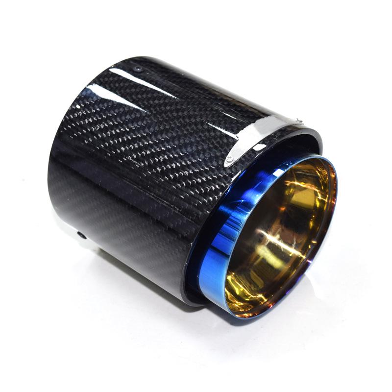 BMW Mini One Cooper JCW Carbon Fiber Exhaust Tailpipe - Black Blue Tip