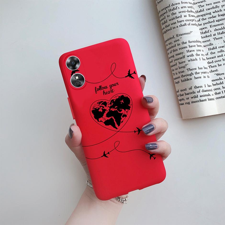 For OPPO A17 Phone Case CPH2477 Flower Butterfly Casing TPU Soft Silicone Back Cover for Oppo A17 A 17 Shell OppoA17 Bumper Capa