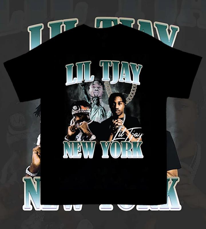 New Lil Tjay Hip Hop Gift For Fan Cotton Black Unisex T-shirt