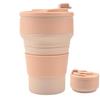 350/500mL Silicone Collapsible Coffee Cup With Straw Leak-proof Lid BPA FREE Foldable Coffee Mug  For Travel Hiking Picnic