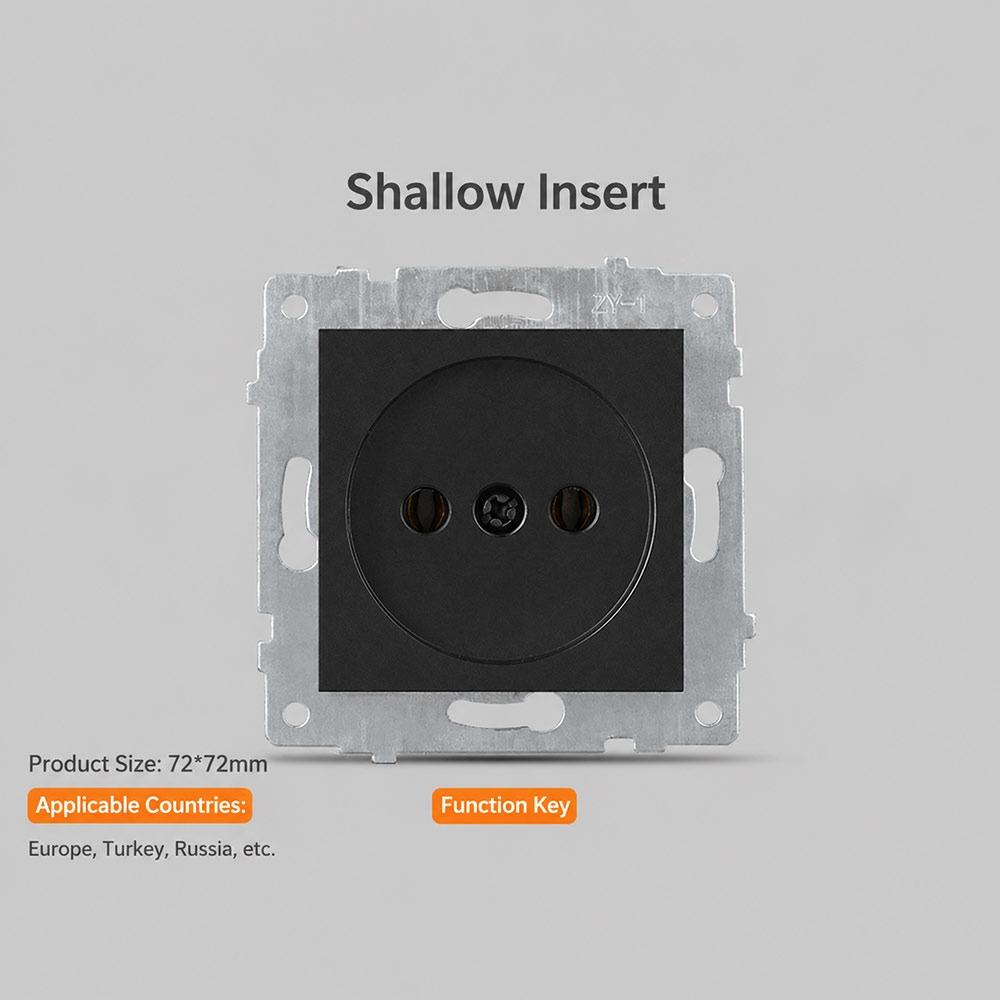 1Pcs PC Panel Modular Sockets And Switches Wall Power Socket Switch for EU Standard Wall Mount DIY