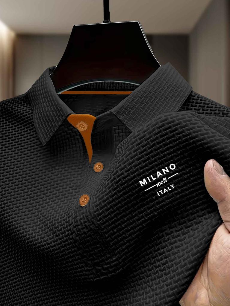 Men's Breathable Summer Refreshing Quick-Dry Lapel Color-Block Polo Shirt Men's Short-Sleeve T-Shirt Men's Clothing Top for Golf