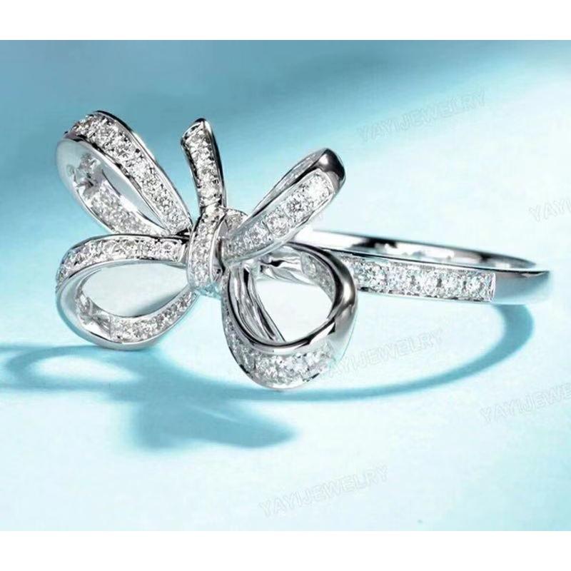 Кольцо-бантик с имитацией карата и бриллиантом, роскошные помолвочные украшения для знаменитостей