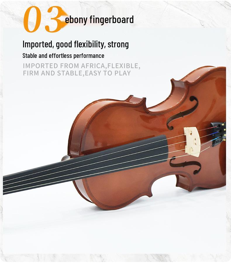 Скрипка Fengling NV01 для начинающих, улучшенная, из массива дерева, ручной работы, для взрослых учеников