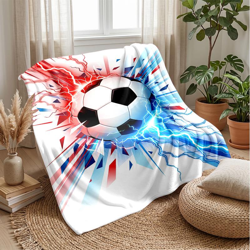 Soccer Ball Energy Burst 2 Theme blanket Lightweight Warm Flannel Blanket Decorative Throw Blanket for Home Decoration