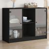 VidaXL Black Buffet 102x37x75.5 Cm Engineered Wood, Storage Cabinet, Sideboard, Dining Room Buffet, 3295872