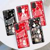 Стеклянный чехол для Samsung Galaxy A52 A71 A50 A51 A70 A21s A31 A72 A10 A12 A30 A22 5G Чехол для телефона Снеговик Рождественский Мультяшный