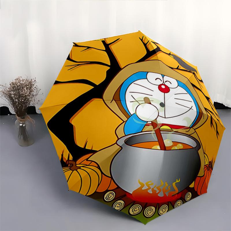 1 шт. Складной зонт Doraemon's Halloween Adventure, модный, персонализированный, высококачественный, незаменимый для лета, 8 ребер, прочный