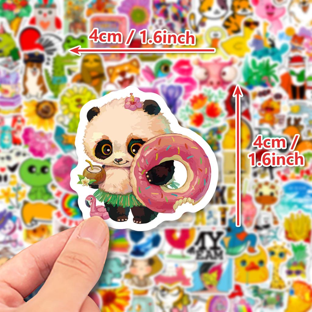 100 Small Size 4cm Globe Mix and Match Stickers Ebay Cute Cartoon Fresh Head