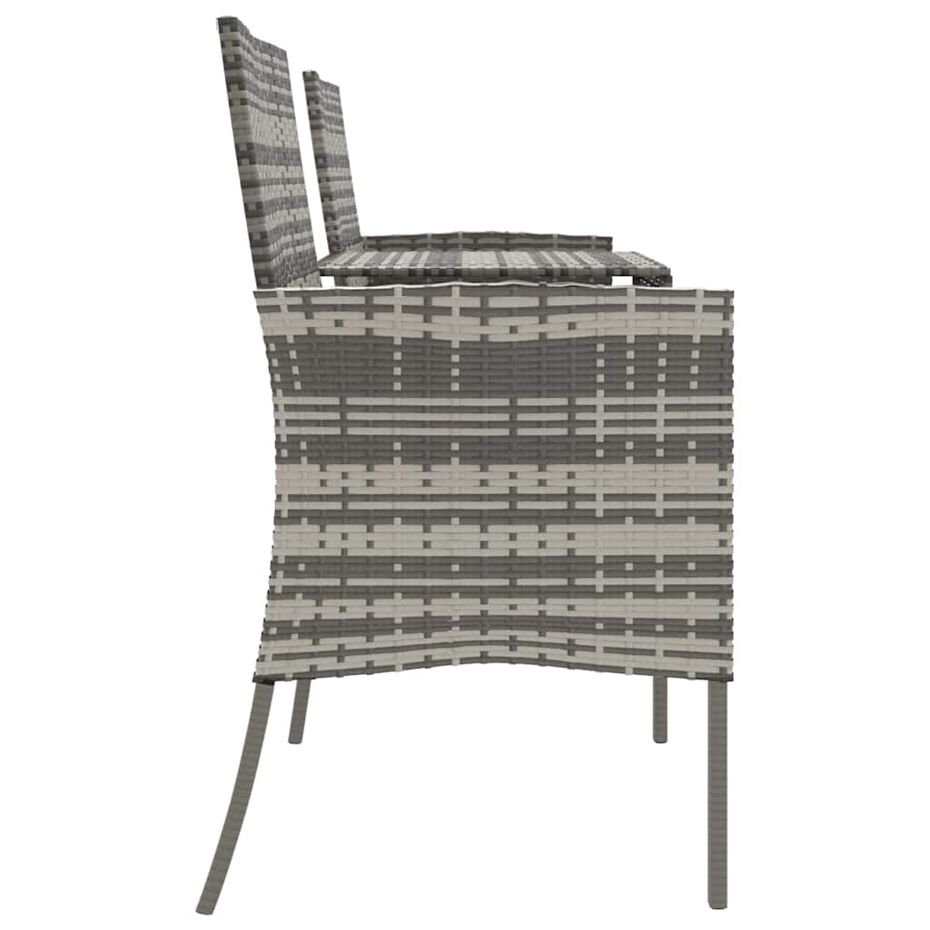 2 Seater Garden Sofa with Tea Table Poly Rattan Anthracite