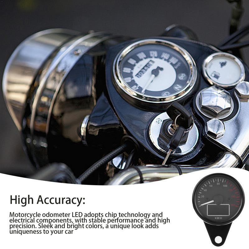Motorcycle Speedometer Digital Motorcycle Tachometer Speed Gauge LED Odometer Waterproof Tachometer Universal Digital Gauge