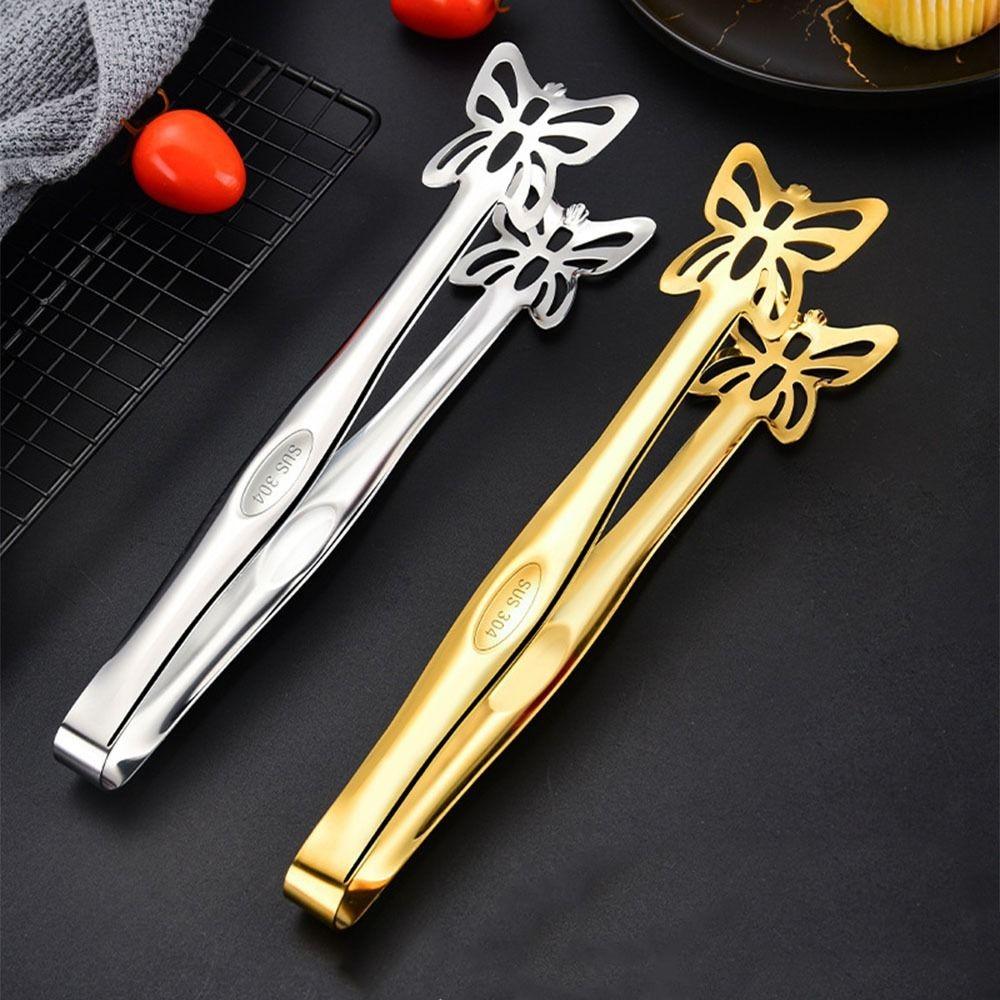 Hollow Out Stainless Steel Food Tongs Portable Kitchen Cooking Tongs Restaurant Supplies