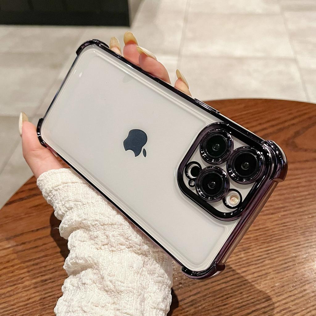 Утолщенные четыре угла, противоударный Подходит для Apple 15 14 Защитная крышка 16 Гальванизированный ТПУ Мягкий чехол iPhone 13 Чехол для мобильного телефона