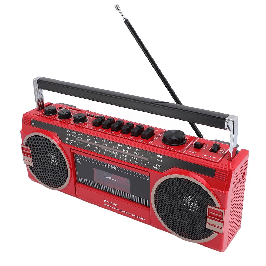 Ретро кассетный плеер, рекордер AM FM SW радио с Bluetooth динамиком, работающий от батареи переменного тока