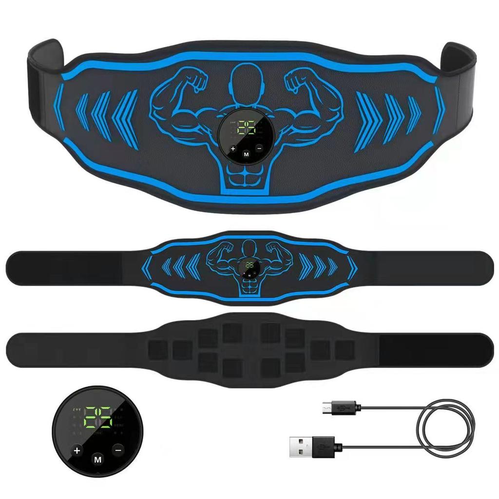 Abs Trainer Belt EMS Abdominal Muscle Stimulator Electric Toning Belts USB Waist Belly Weight Loss Home Gym Fitness Massager