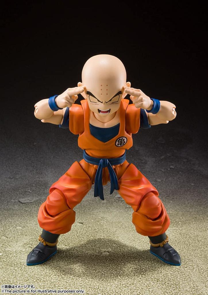 TAMASHII Dragon Ball Z Krillin Strongest Man 115mm PVC ABS Painted Movable Figure NATIONSS.H.Figuarts - Earthling's - Approx. &