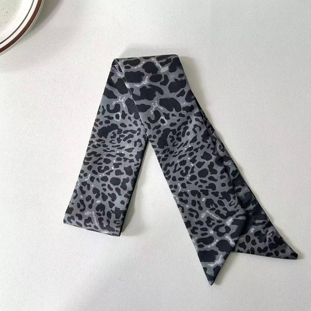 Leopard Print Small Silk Scarf Decoration Neck Scarf New Slender Scarf Neckwear/Wrist/Waistband