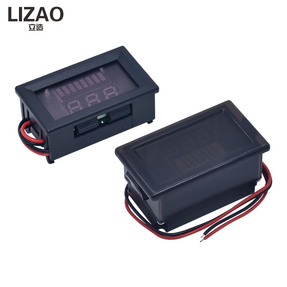 LIZAO 12V 24V 48V 72V Car Battery Charge Meter LED Digital Capacity Tester Lithium Battery Voltage Indicator