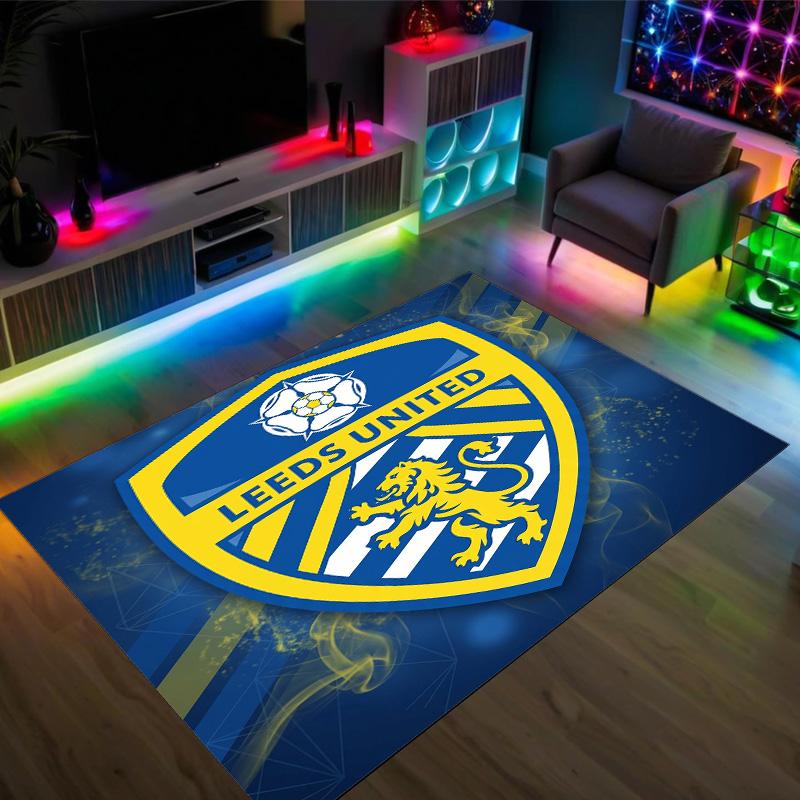 Leeds United Design Crystal Velvet Carpet Cozy Non?Slip Printed Rug For Bedroom Living Room Entrance