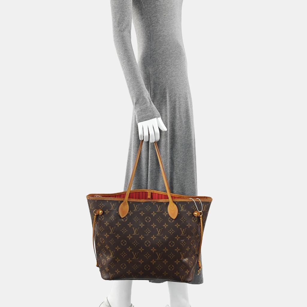 [Б/У] Сумка-тоут Neverfull Mm Monogram из канвы с покрытием и кожаной отделкой - Удовлетворительное состояние #1J2U9N6