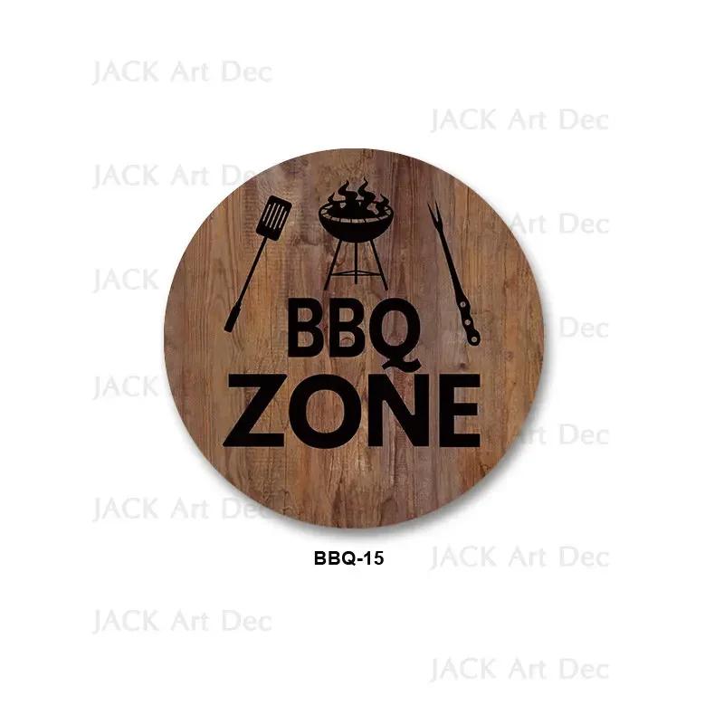 BBQ Zone Metal Sign Vintage Dad`s BBQ Yard Outdoor Party Decoration Plate Retro Barbecue Rules Slogan Metal Signs