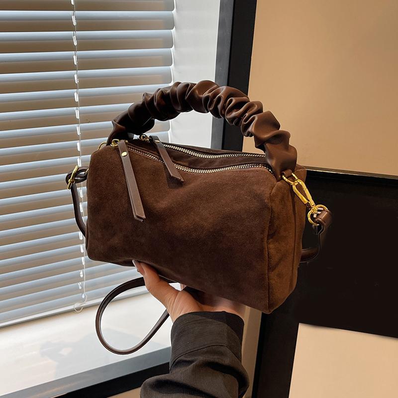 Женская замшевая сумка через плечо сумка через плечо с регулируемым ремнем сумка-хобо клатч кошелек на молнии маленькая сумочка