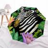 1pc Zebra Jungle Automatic Open/Close Umbrella - Compact Travel Umbrella, Gift for Birthday, Holiday yy260106077