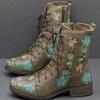 Independent Website Foreign Trade, European and American Retro Printed Embroidered Boots