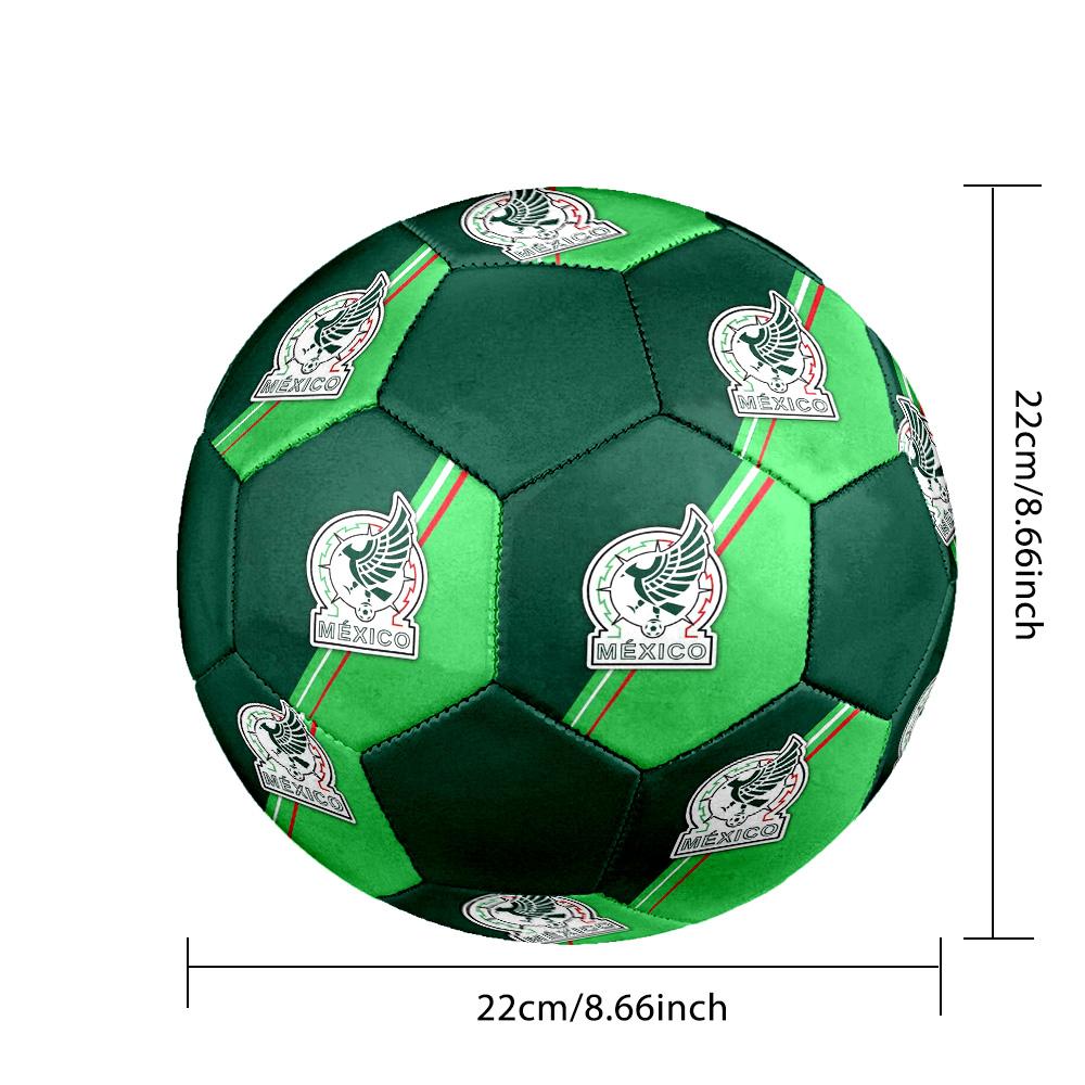 Mexico National Football Indoor Soccer Ball Colorful All Ages Size 5 Machine Stitched PVC Competition Ready Durable High-Bounce