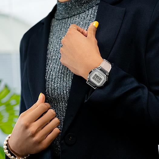 Casio Мужские часы G-SHOCK из нержавеющей стали, водонепроницаемость 200 м, ударопрочность, будильник, кварцевые, GM-S5600SK-7