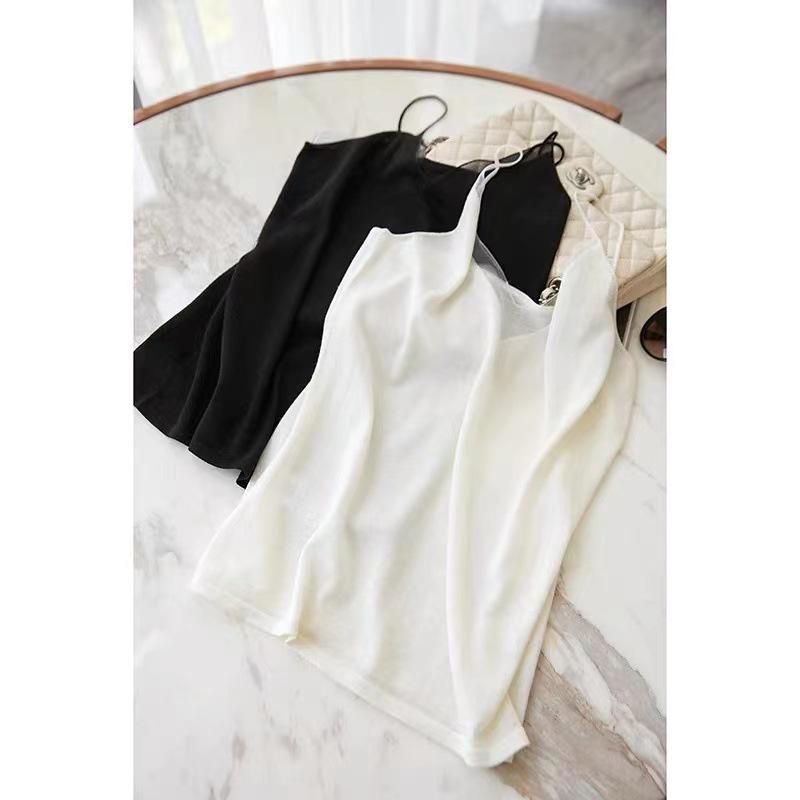 Изысканный женский сетчатый топ-майка с V-образным вырезом и красивым дизайном спины