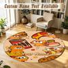 Round Rug Custom NameGarfield Pattern Non Slip Carpet Home Floor Decor