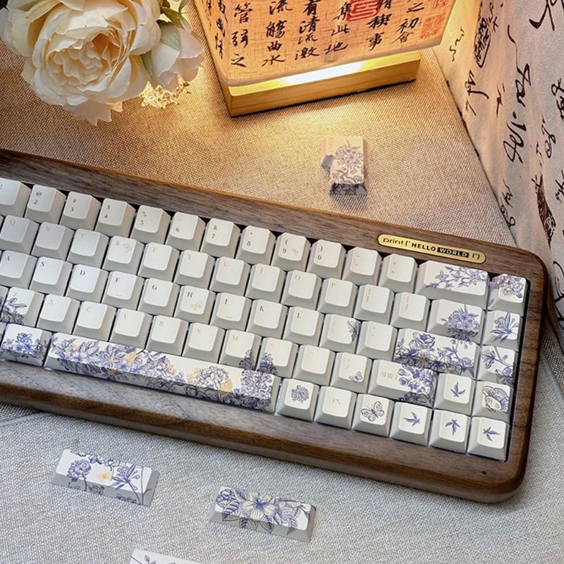 Французская тема вышивки PBT Keycaps DyeSub Keycaps Set для механических переключателей клавиатуры 7u 2.25u 2.75u Spacebar