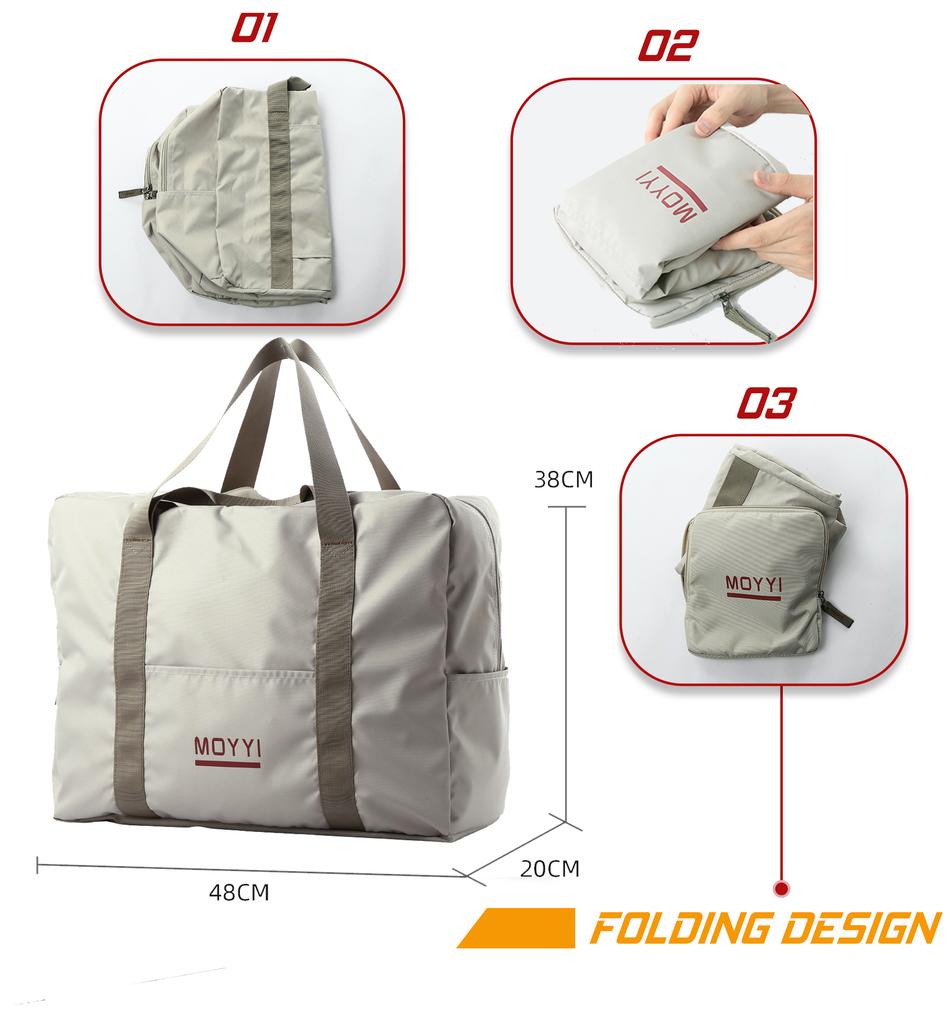 MOYYI Oxford Foldable Travel Duffel Bag for Men 37L Waterproof Sports Tote Gym Shoulder Weekender Overnight Bags Large Capacity