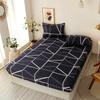 Printed Fitted Mattress Cover Dustproof Protector Sheet For Single Double Queen King Bed 1Pc