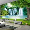 3D Wallpaper Waterfall Meadow Green Landscape Mural Living Room Bdroom Backdrop Decoration Wallpaper